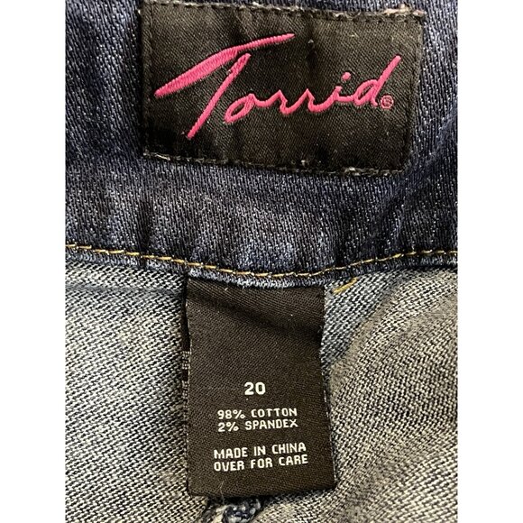 Torrid Denim Jean Skirt Women’s Sz 20 Slit In Back Knee Length - Picture 10 of 11